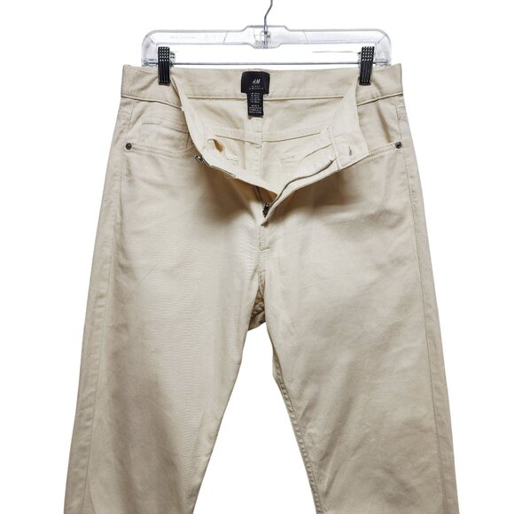 H&M Men's Slim Fit Beige Chino Pants Size 30x32 New - Picture 5 of 10